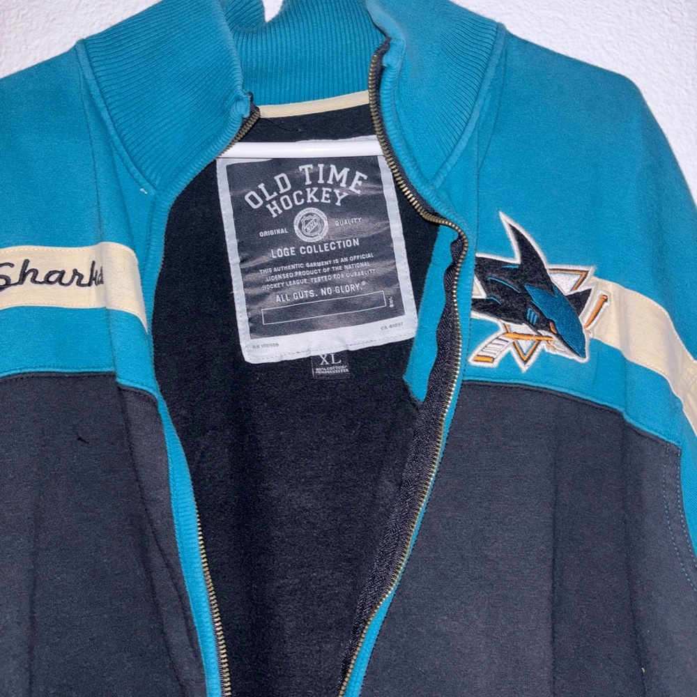 VINTAGE NHL SAN JOSE SHARKS EMBROIDERED JACKET XL - Picture 3 of 4